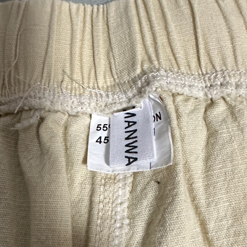 Cream Drawstring Pants - Picture 2 of 4